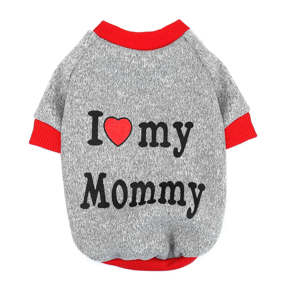 Mommy Зимняя одежда для собак, кошек, Одежда для животных для щенков, толстовка, одежда для маленьких и средних собак, кошек, чихуахуа, Йоркских Мопсов, одежда для французского бульдога, пальто - Цвет: Mommy