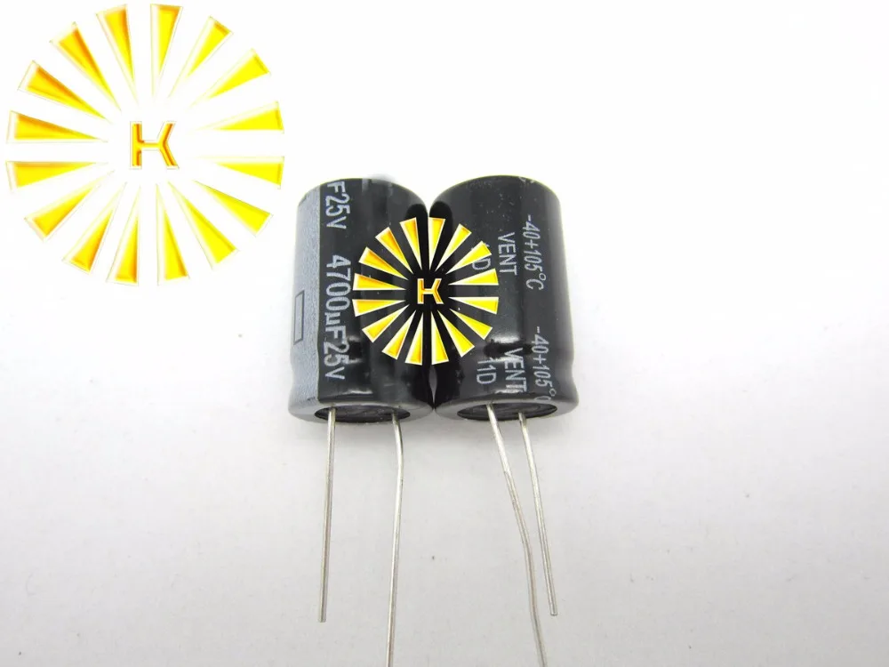100pcs X 100% New 4700UF 25V 16X25 Aluminum Electrolytic Capacitor Connector