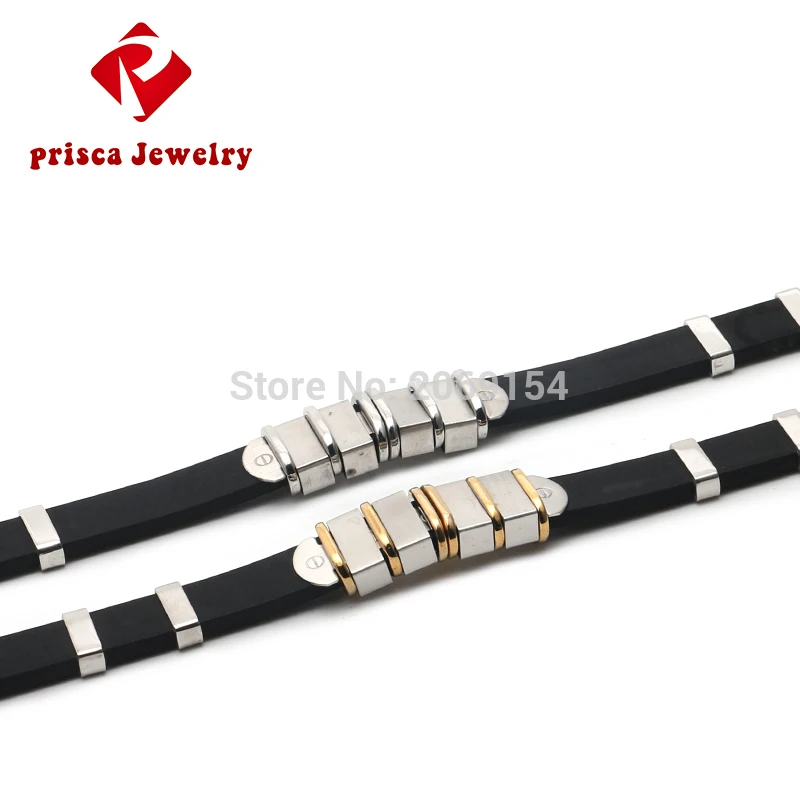 Мужские ювелирные изделия очаровательный браслет Золотое запястье силиконовый