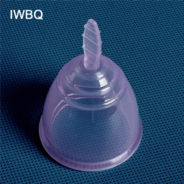 Transparent-Purple IWBQ Красота и здоровье персональный уход за здоровьем женский гигиенический продукт копа Менструальный Кубок копа Менструальный de Silicona Medica 1 шт - Цвет: Transparent-Purple