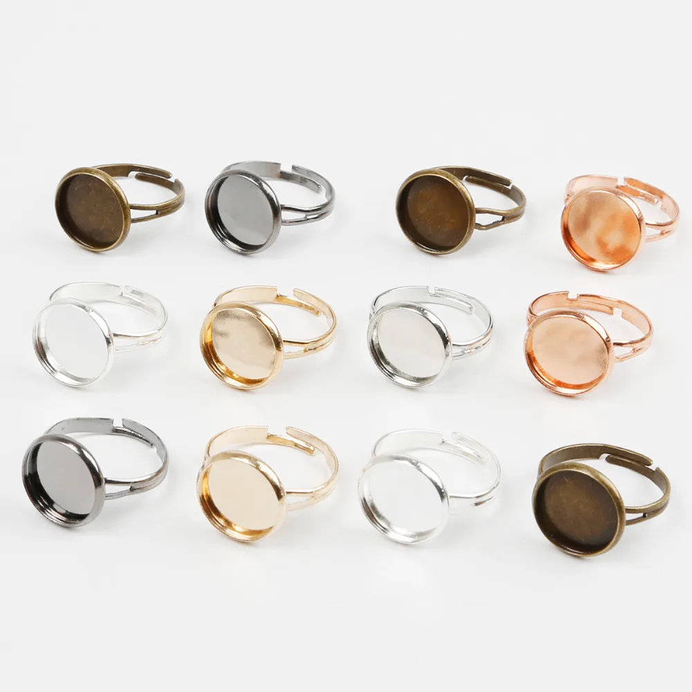 Регулируемое пустое основание для кольца Стеклянные Кабошоны Настройки камеи