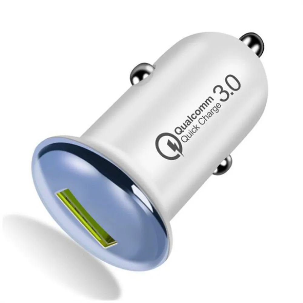 Blue Мини 18 Вт Быстрое зарядное устройство переходник USB для зарядки в машине Быстрая зарядка 3,0 Автомобильное зарядное устройство автоматическая зарядка для мобильных телефонов Xiaomi One plus 5T - Тип штекера: Blue
