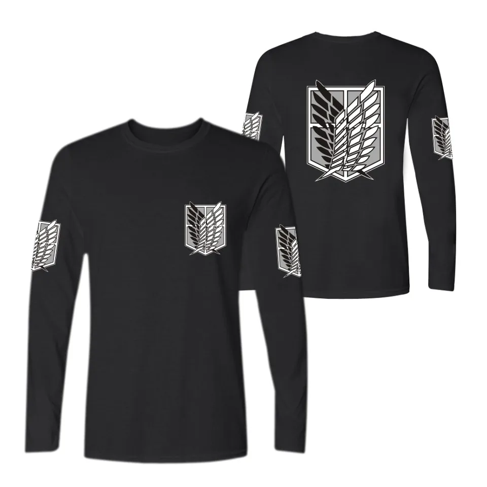 

LUCKYFRIDAYF Спортивная футболка с принтом аниме атака на титанов, женские и мужские футболки, повседневная футболка, футболка с длинным рукавом, ...