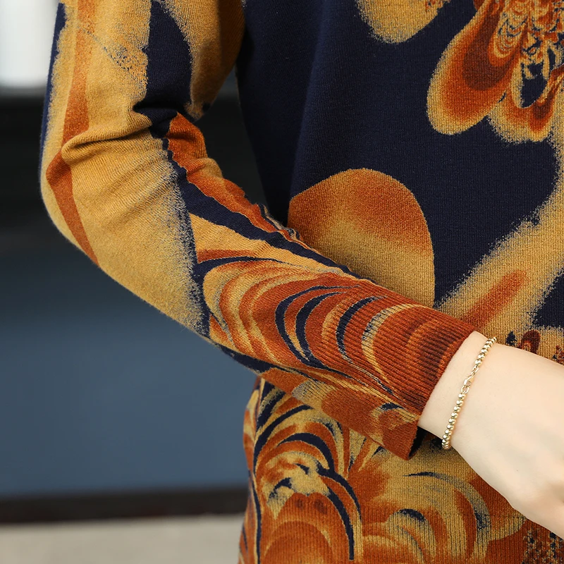 YISU Sweaters Women 2019 Spring Autumn Oil painting style printing Long Sleeves Fashion Pullovers soft | Женская одежда