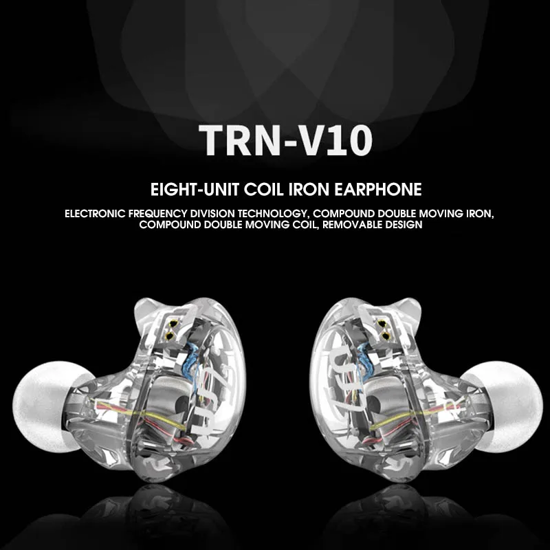 FDBRO TRN V10 2DD + 2BA гибридные наушники вкладыши Hi Fi Музыкальная гарнитура DJ монитор