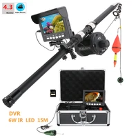 mountainone aluminum alloy underwater fishing video camera kit 6w ir led lights with 4 3 inch hd dvr recorder color monitor 15m