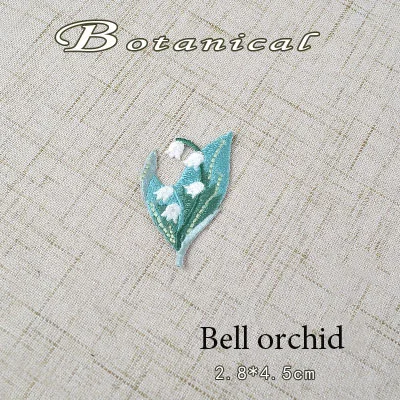 bell orchid AHYONNIEX РОЗА Подсолнух Орхидея Малиновая вышитая нашивка для одежды Железный цветок аппликация нашивка Джинсы наклейка на одежду - Цвет: bell orchid