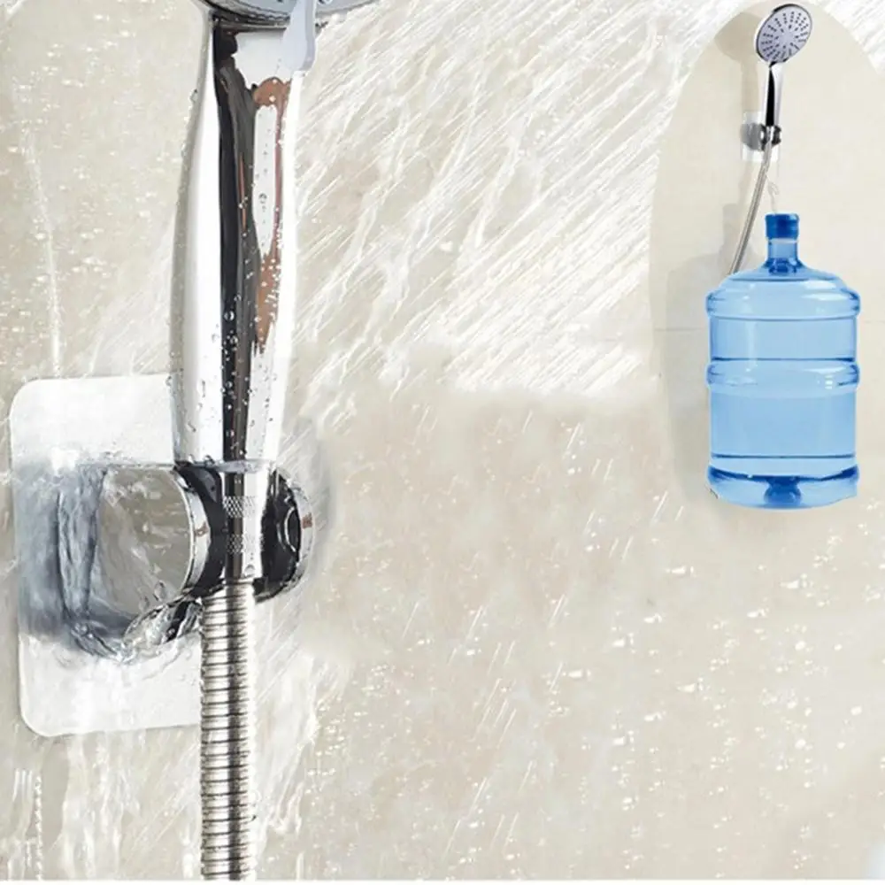 

Adjustable Chrome-Plated Self-Adhesive Shower Head Bracket Base Punch Free For Bathroom