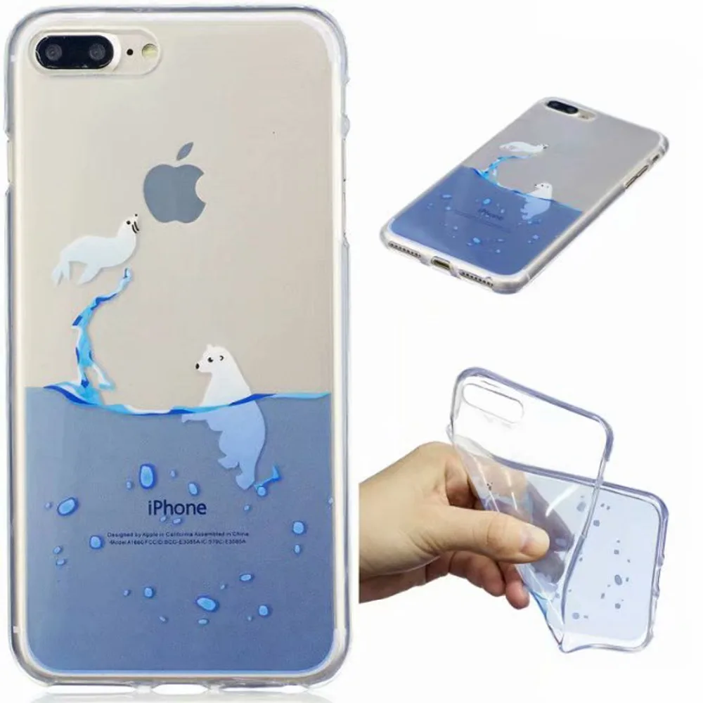 Для iPhone 7 PLUS 8 Plus чехол милый мягкий Силиконовый ТПУ для i7 P I8 I7P Чехлы Мобильный
