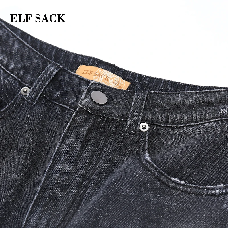 ELFSACK новинка стильные брюки хлопок повседневные женские джинсы прямые средней