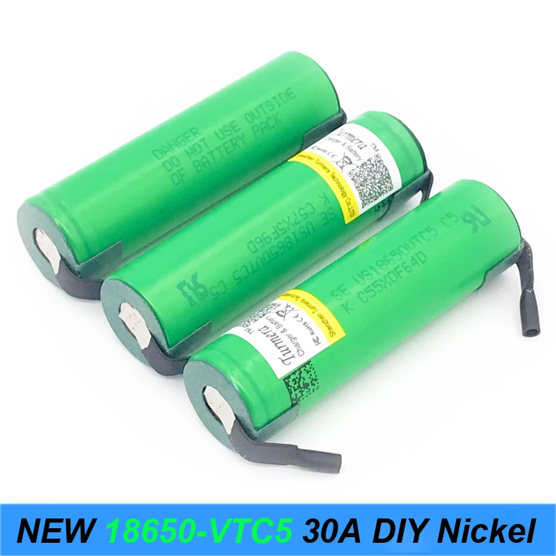 100% Оригинальные 30A разрядки 3 7 V US18650 VTC5 с DIY никель 2600mAh перезаряжаемые батареи для