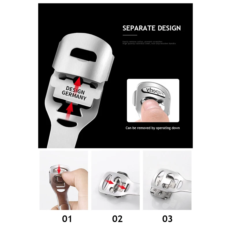 Demine твердый инструмент для удаления кожных мозолей бритва с трещинами пяткой и