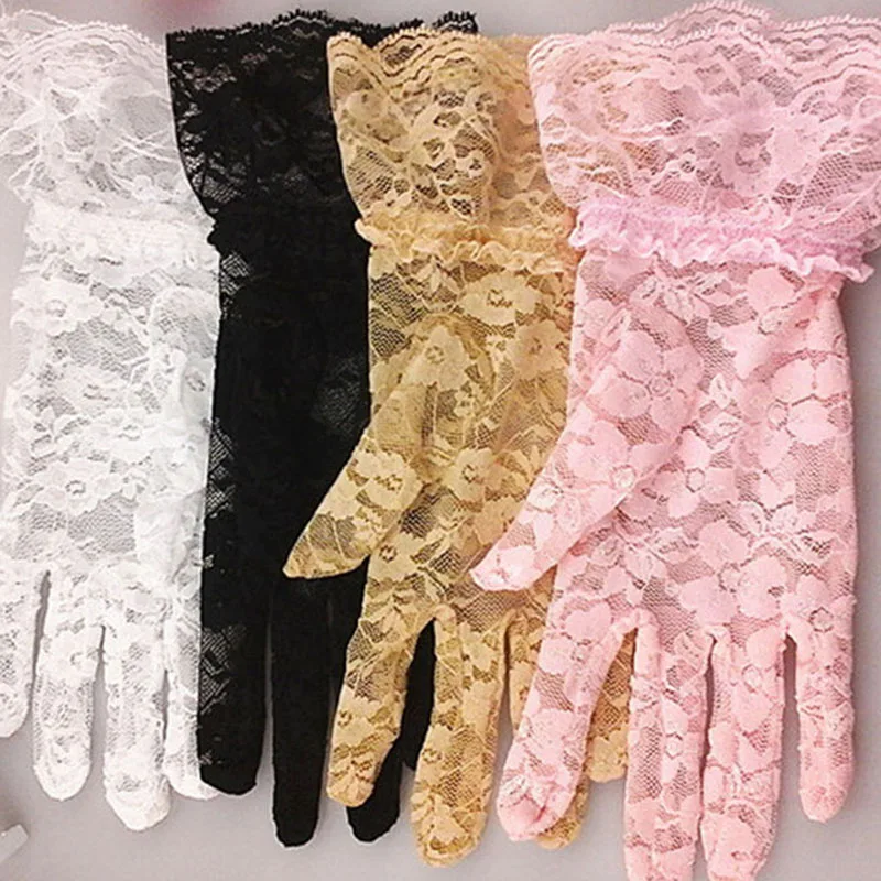 1 пара женские летние тонкие кружевные перчатки модные солнцезащитные