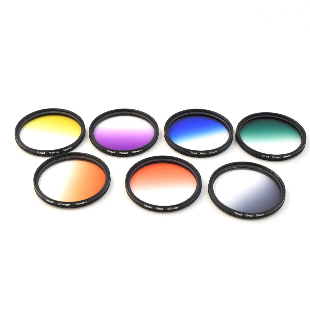 7 Постепенное Цвета Опционально 58 ММ Фильтр Объектива с Крышкой для GoPro HD Hero 4