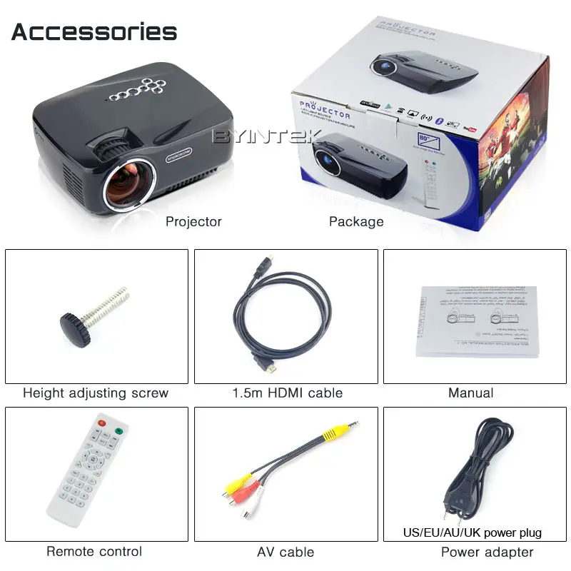 BYINTEK GP70UP aM01p Smart Android 1080P HD HDMI USB Home Theater Video Bluetooth phone LCD LED Mini Projector Proyector Beamer |