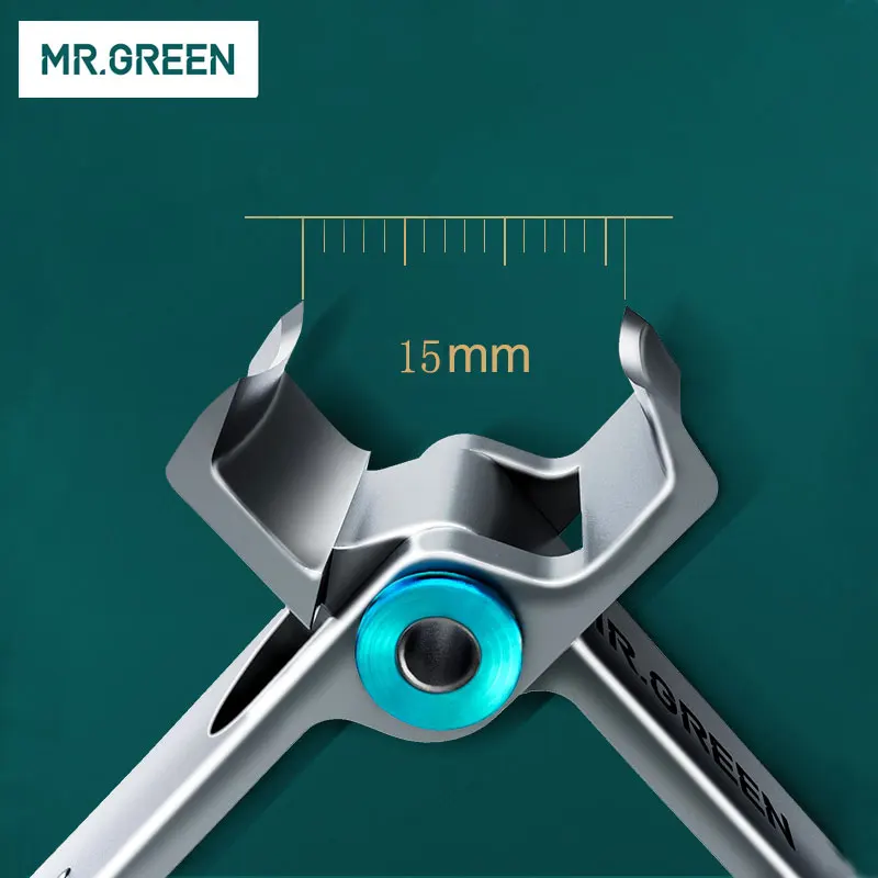 

Машинка для стрижки ногтей MR.GREEN, триммер из нержавеющей стали, инструменты для маникюра, толстые ножницы со стеклом, пилка для ногтей, кусач...