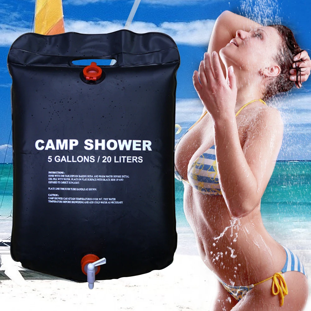 20L & 40L складная сумка для душа кемпинга на солнечной энергии с подогревом
