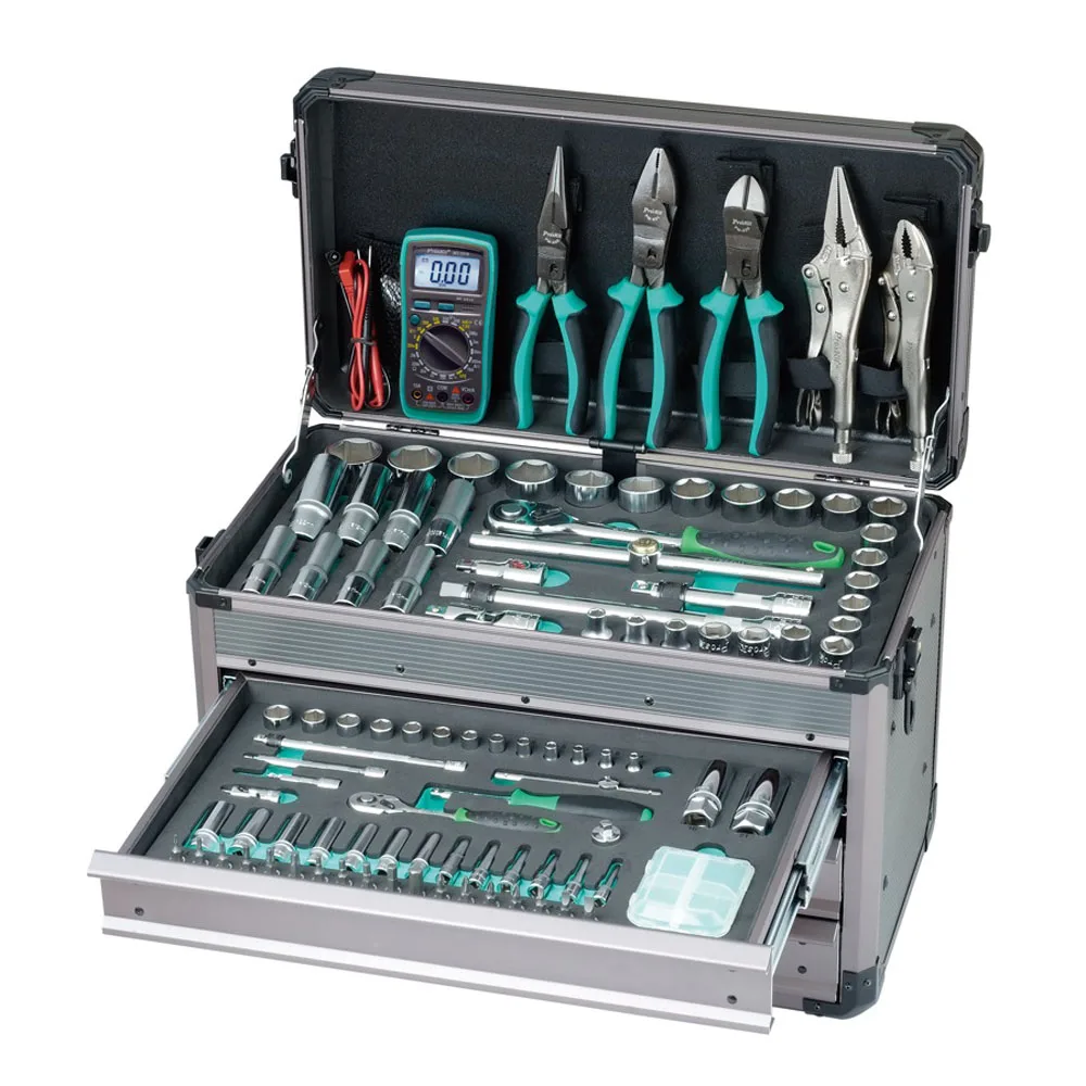 Pro'skit 124 в 1 Профессиональный рукав ручные инструменты набор Профессиональный электрик обслуживание автомобиля и DIY энтузиастов набор инструментов