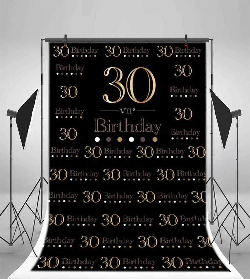 Laeacco 30th 50th День Рождения фотография черный фон VIP световые пятна портрет