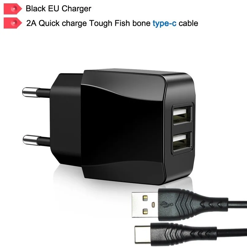 Black EU Type-c Sonovo CE ЕС AC/DC адаптер мобильный телефон зарядное устройство 2 порта USB Зарядное устройство 2A Мощность зарядку для iphone iPad samsung смартфон Планшеты PC - Тип штекера: Black EU Type-c