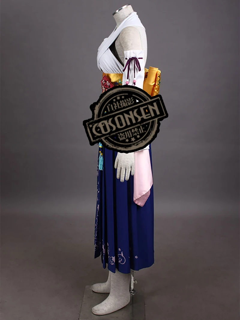 Final Fantasy X 10 Yuna вызванный люксовый костюм для косплея Косплей ONSEN любой размер