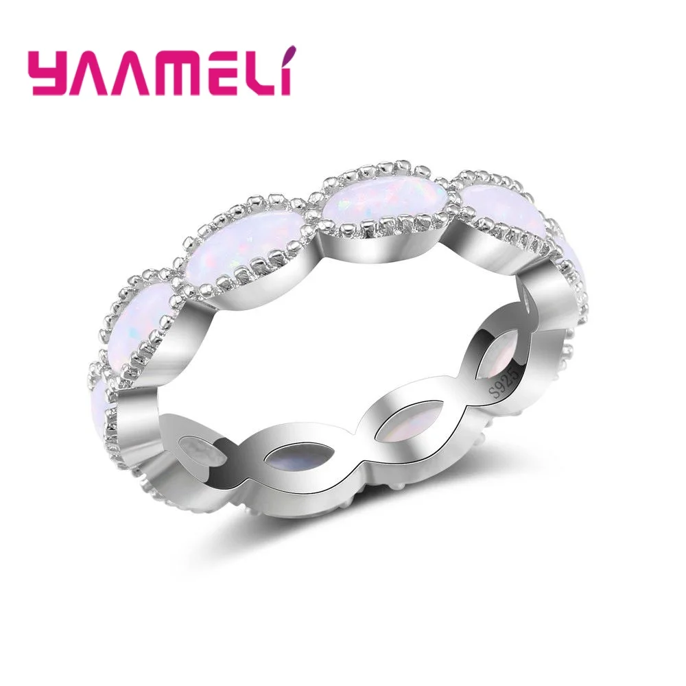 

Romantic Fashion Super Opal Stones Ring 100% 925 Sterling Silver Ringe Damen Engagement RhineStone Rings Wholesale