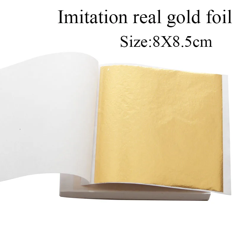 100 шт Тайвань имитация золотого листа позолота цвет как 24k золото Бесплатная
