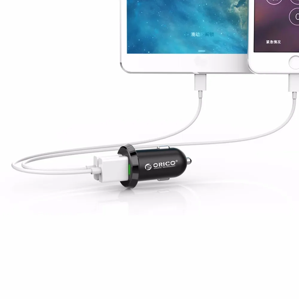 ORICO Dual USB Car Charger 17W Output Intelligent Charging Mobile Phone 2.4A Smart Travel Adapter Cigar Lighter Charger|lighter charger|charge