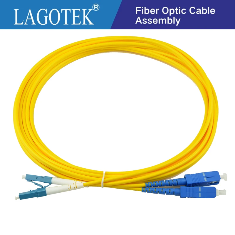 10PCS/bag LC UPC to SC UPC 3M Single mode Duplex fiber optic patch cord LC-SC 3M 2.0mm or 3.0mm FTTH fiber optic jumper cable