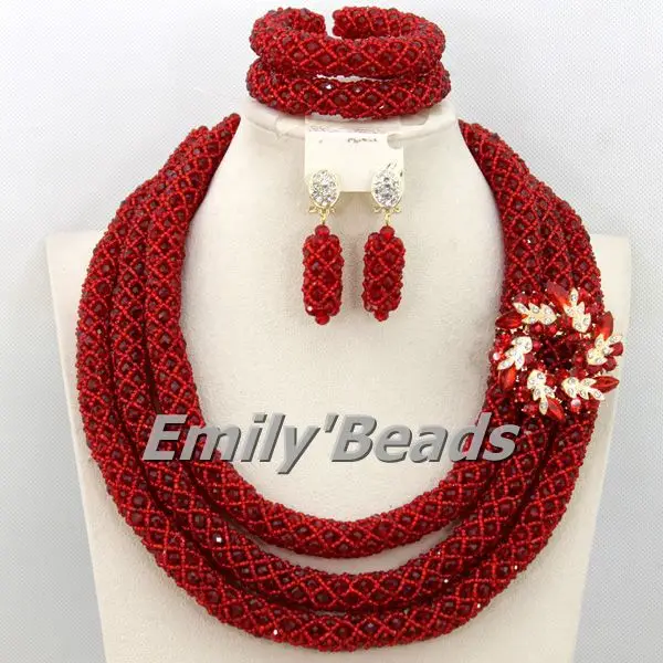 Элегантный Африканский костюм ювелирный набор индийские хрустальные бусы