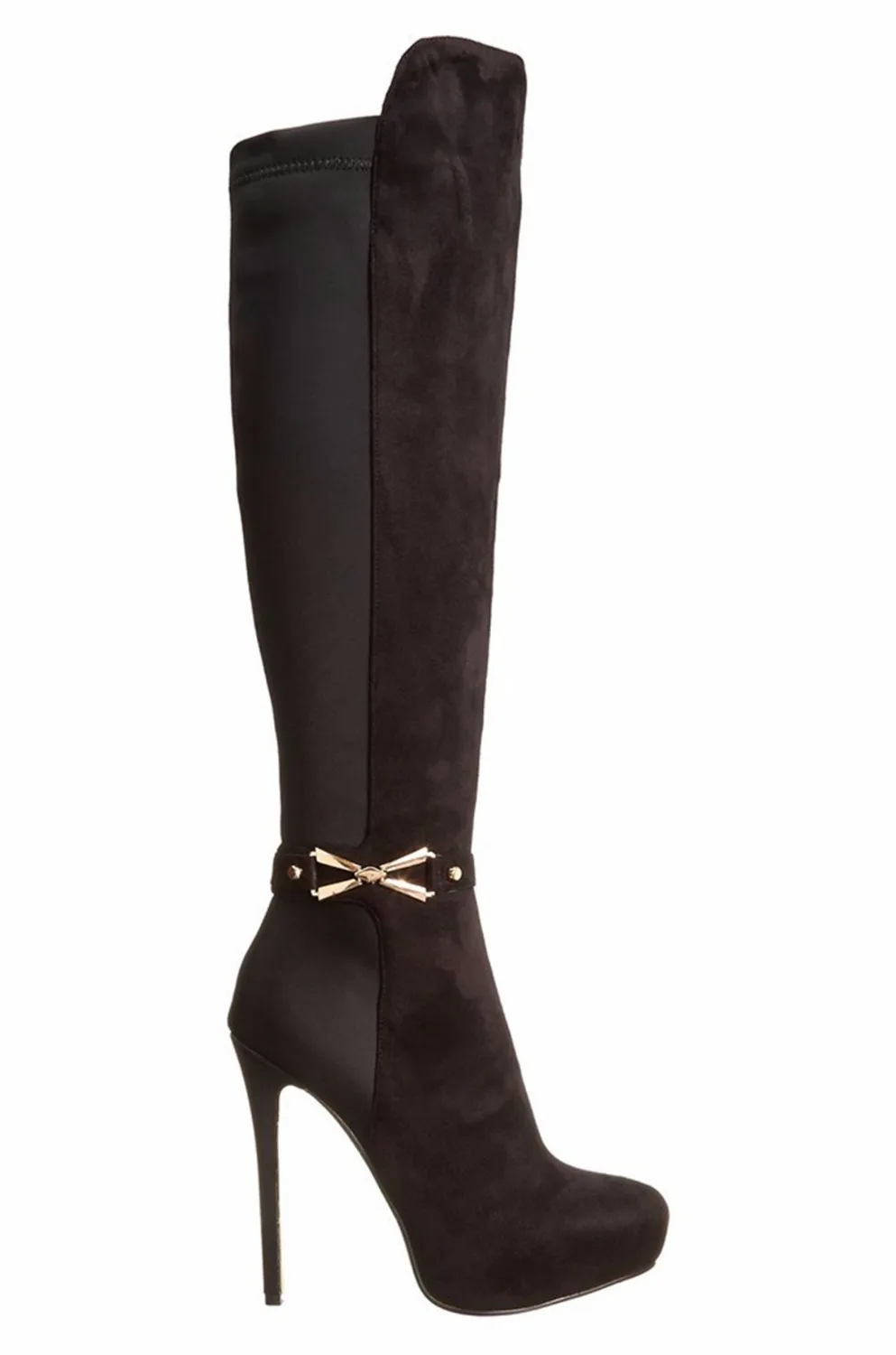 

knee high boots women 2022 autumn winter shoes metal decor platform high heels boots women butterfly-knot ladies shoes newest