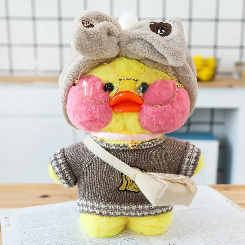 Kawaii Мини кафе желтая утка плюшевая игрушка мультяшная Милая Утка Мягкая кукла Животные Куклы Игрушки для девочек подарок на день рождения для детей