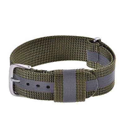 Reflective Nylon Strap Nato Strap Fabric Nylon Watchband Buckle Belt for 007 James Bond Watch Bands Colorful Rainbow - Band Color: green