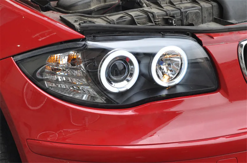Автомобильная фара для BMW E87 светодиодный ная 120i 130i 2004 2011 со ангельскими глазами