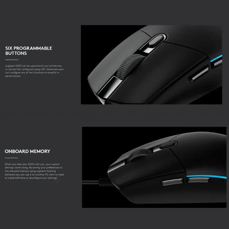 Игровая мышь Logitech G102 8000 точек/дюйм регулируемая RGB программируемая механическая