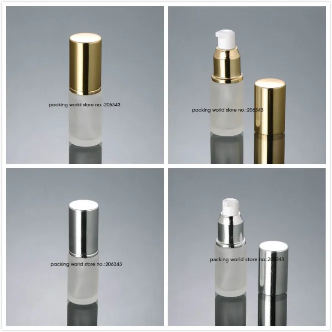 20 мл матовая стеклянная бутылка с блестящей золотой/серебряной крышкой для
