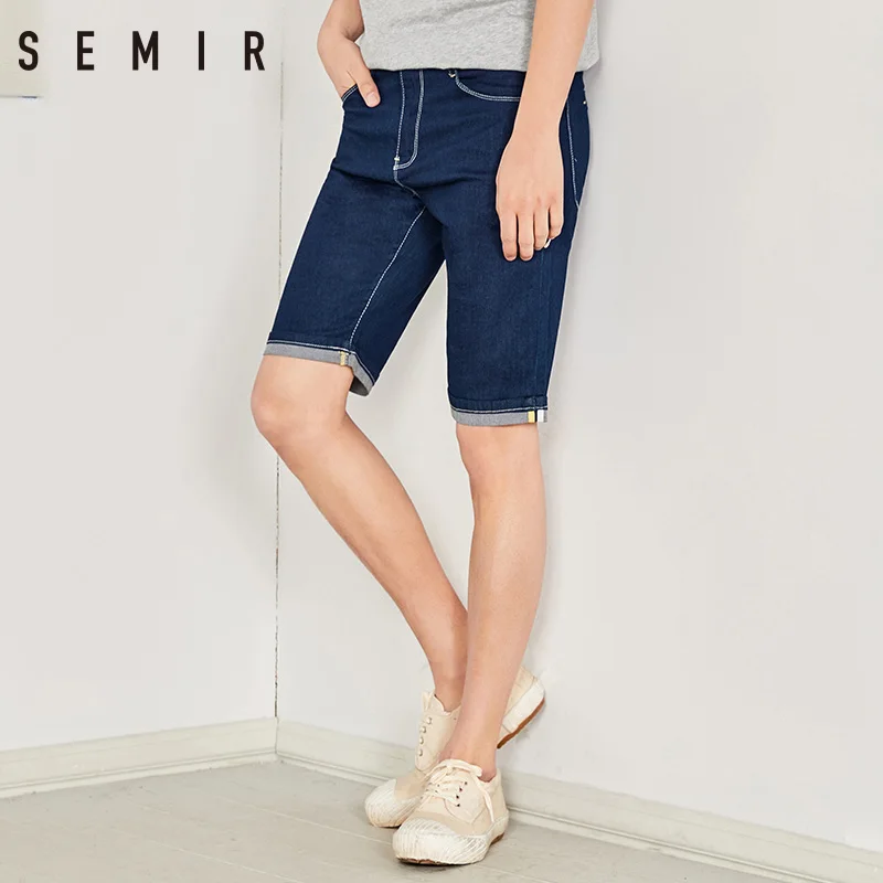 SEMIR мужские джинсовые шорты человек новый лето 2018 Досуг мотобрюки прямые пять