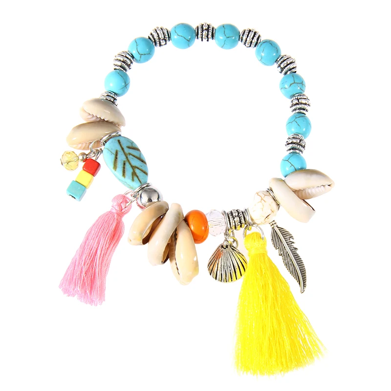 Богемия Шарм Этническая В виде ракушки браслет для Для женщин Многоцветный