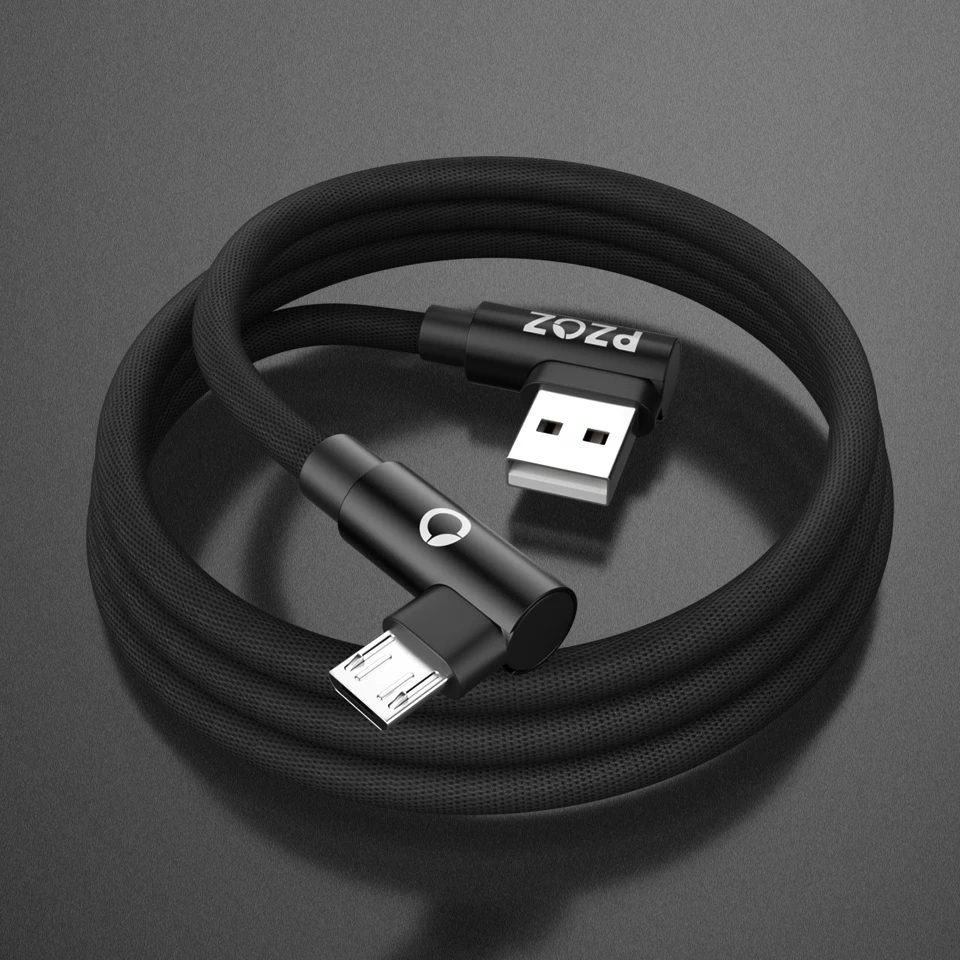 PZOZ кабель Micro usb быстрое зарядное устройство Micro Usb зарядка данных 90 градусов шнур для мобильного телефона кабель для Xiaomi Redmi Note 5 Pro 4
