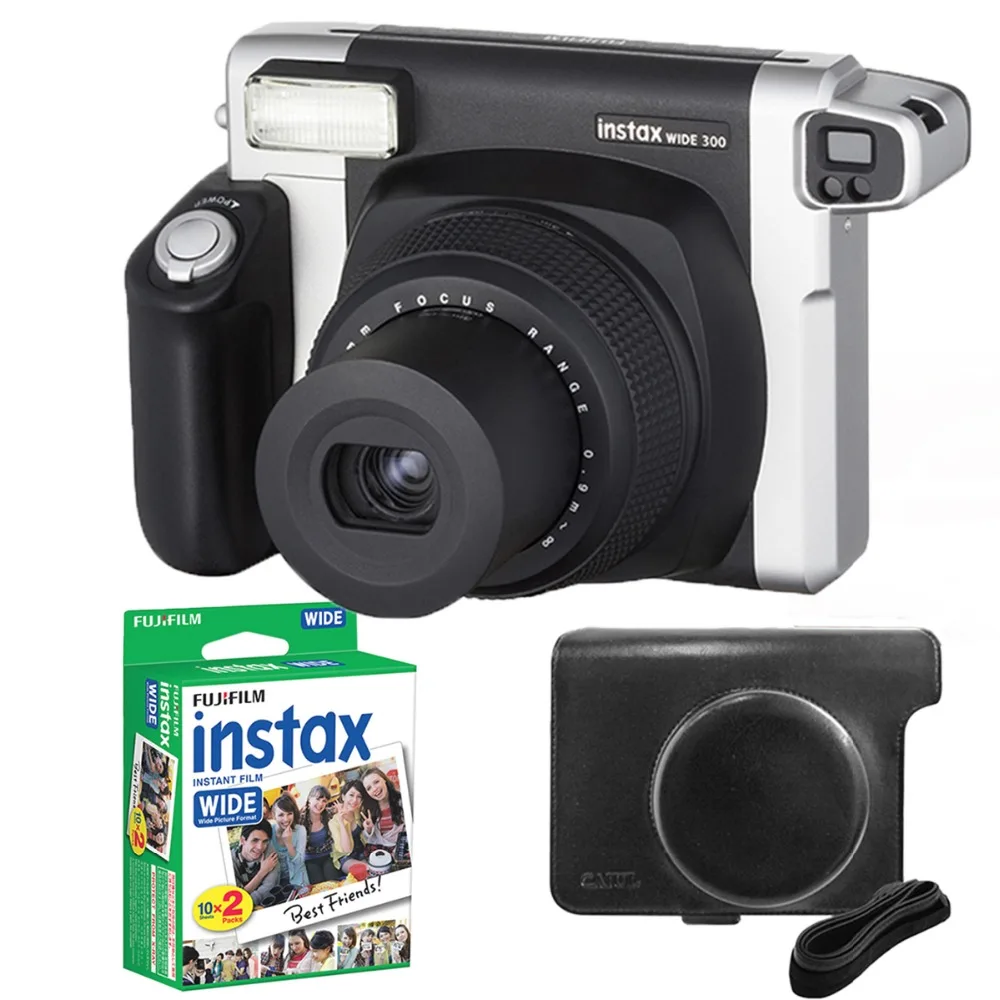 Fujifilm Instax Wide 300 черная пленка для камеры + 20 листов Fuji Instant 210 фотобумага мягкий