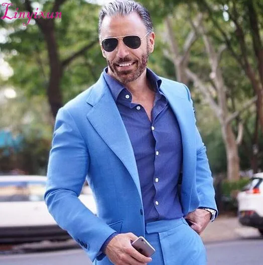 

Linyixun 2021 New Real picture Men Wedding Suits Slim Fit 3 Pieces Tuxedo Groom Groomsman Double-breasted best man suit Business