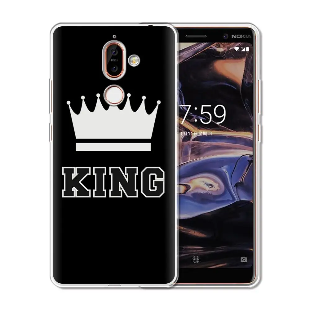 Чехол для телефона с принтом King Queen Nokia 8 7 6 5 3 2 1 чехол X7 мягкий силиконовый Plus 2018