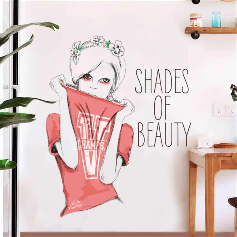 Наклейки на стену милые DIY девушки Искусство настенные наклейки для детских