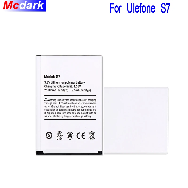 Mcdark 2500 мАч батарея для Ulefone S7 Batterie аккумуляторная AKKU ACCU PIL мобильный