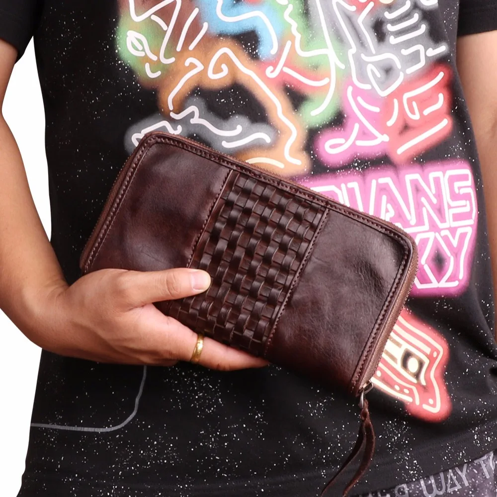 Men Wallet Luxury Genuine Leather Long Clutch Large Purse Phone Bag Carteira Masculina Super | Багаж и сумки