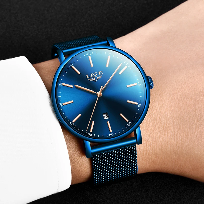 Relojes Hombre LIGE новинка 2019 мужские Модные Спортивные кварцевые часы от ведущего