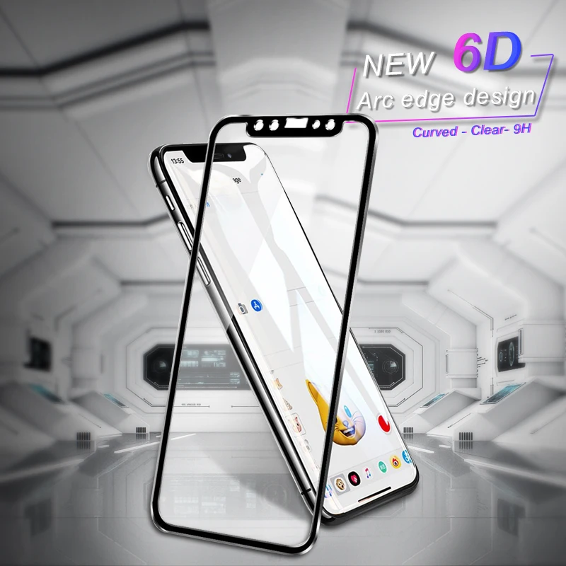 RZP 6D закаленное стекло с изогнутыми краями для iPhone X 3D полное покрытие защита