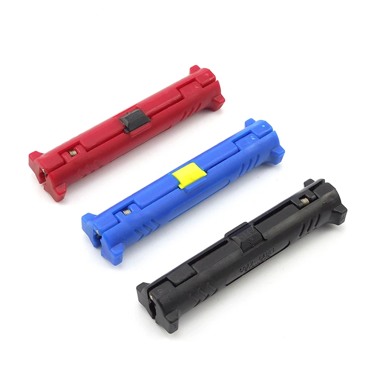 

Electrical Wire Stripper Pen Rotary Coax Coaxial Cable Wire Pen Cutter Audio Video Cable Stripping Tool Round Grip Spring Lever