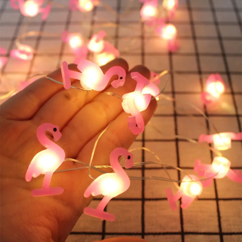 

2m Pink Flamingo Pineapple Light String Ornaments Tropical Summer Flamingo Birthday Wedding Decoration Flamingo Hawaiian Party