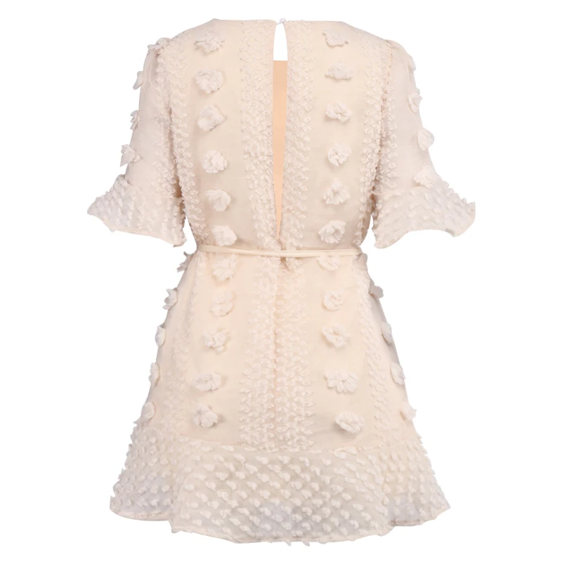 2019 модное летнее женское пляжное платье с круглым вырезом и короткими рукавами